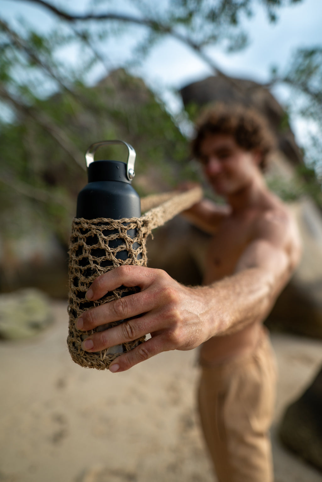 Water Bottle Sling - Handwoven - Pure Hemp