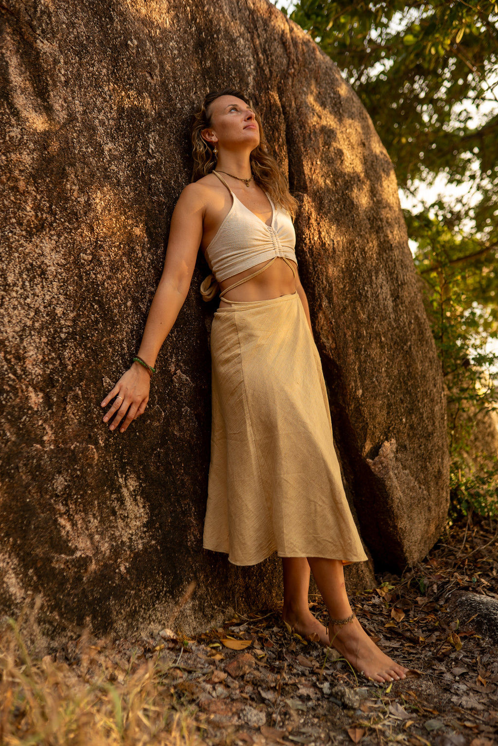 Long Skirt - Hemp Cotton - Barberry Beige