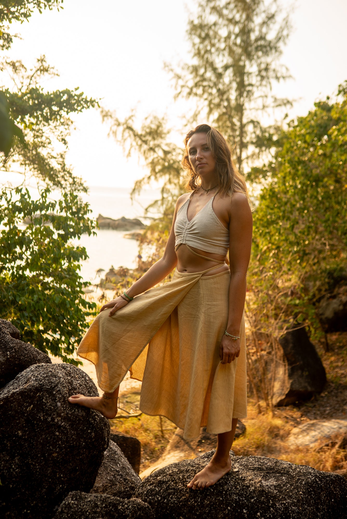 Long Skirt - Hemp Cotton - Barberry Beige