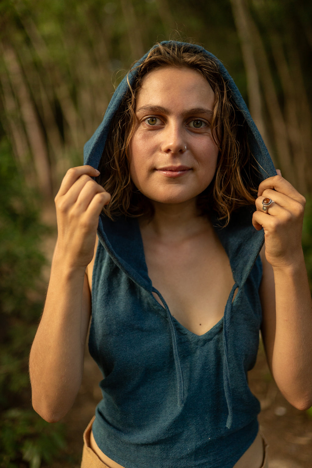 Wave - Top with Hood - Hemp Cotton - Indigo