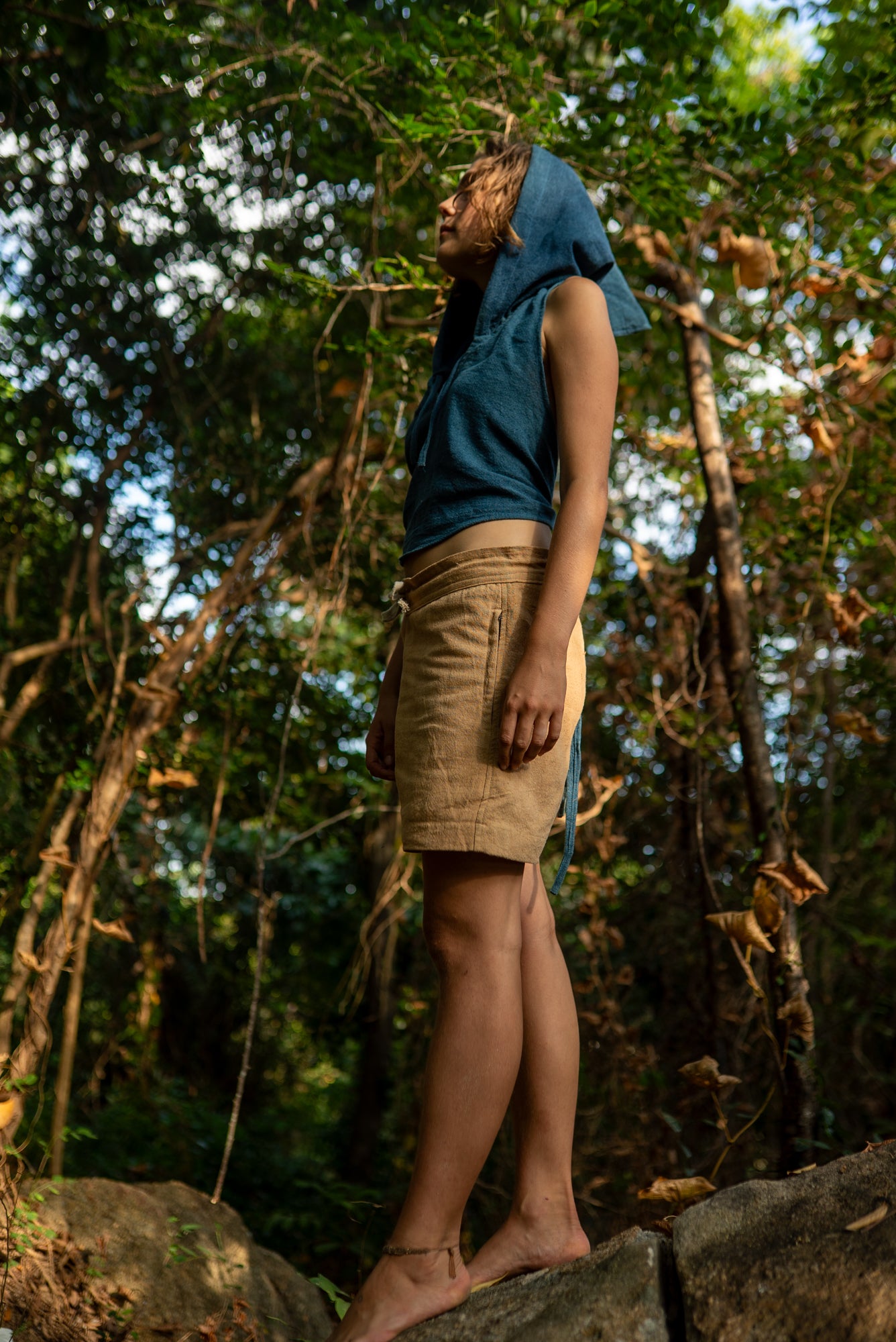Wave - Top with Hood - Hemp Cotton - Indigo