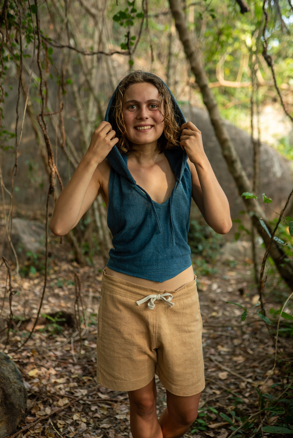 Wave - Top with Hood - Hemp Cotton - Indigo